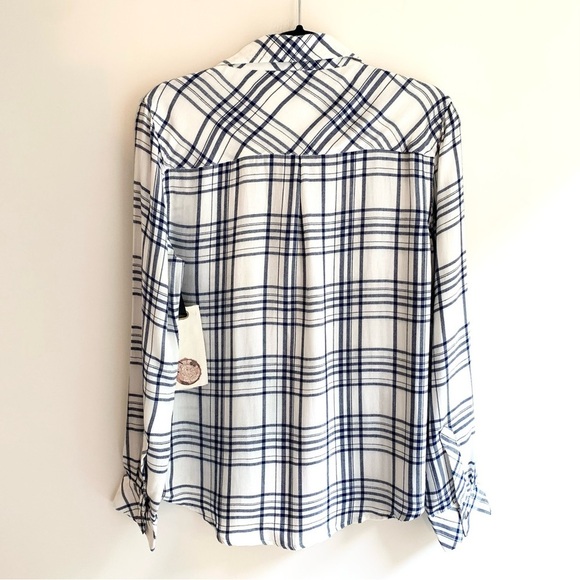 Anthropologie Ash and Ember Button Down Shirt Plaid Flannel Size XS - Picture 13 of 15